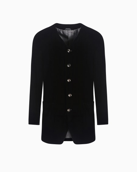 a|x armani exchange Heritage Line single-breasted velvet jacket