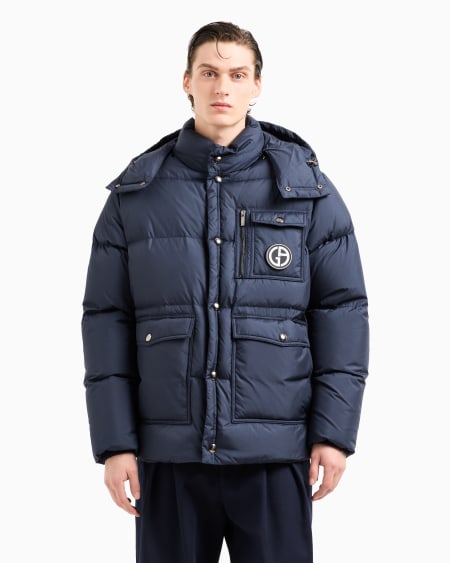 A|x Armani Exchange Hooded Bomber Jacket With Goose-down Padding ASV