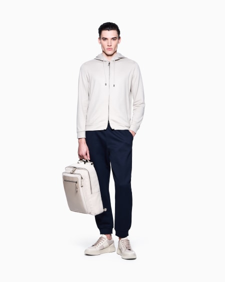 A|x Armani Exchange Hooded Sweatshirt In Pure Cashmere Cloth