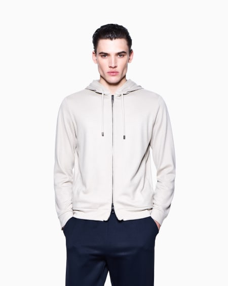A|x Armani Exchange Hooded Sweatshirt In Pure Cashmere Cloth