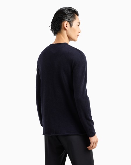 A|x Armani Exchange Icon Cashmere Interlock Crew-neck Jumper