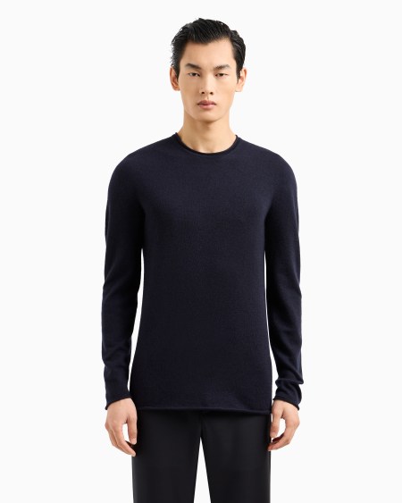 A|x Armani Exchange Icon Cashmere Interlock Crew-neck Jumper
