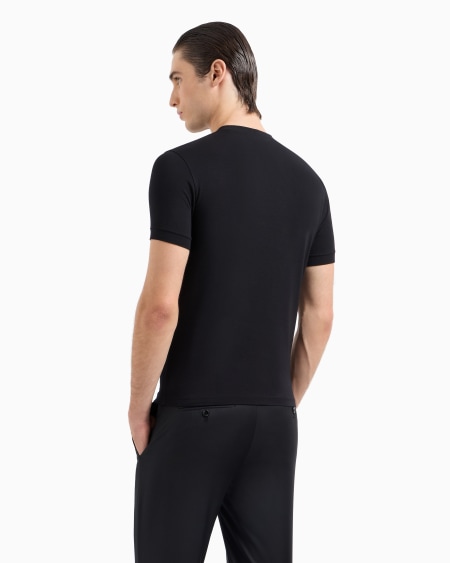 A|x Armani Exchange Icon Crew-neck T-shirt In Stretch Viscose Jersey