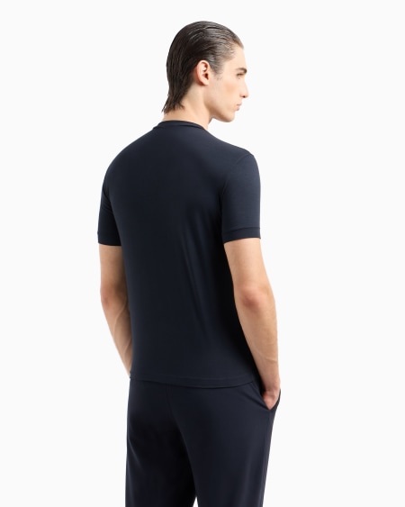 A|x Armani Exchange Icon Crew-neck T-shirt In Stretch Viscose Jersey
