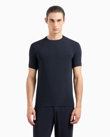 A|x Armani Exchange Icon Crew-neck T-shirt In Stretch Viscose Jersey