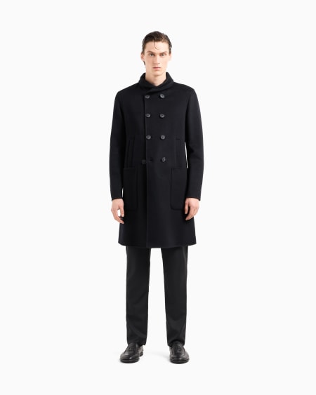 A|x Armani Exchange Icon Double-breasted Coat In Double Cashmere