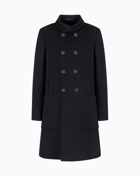 a|x armani exchange Icon double-breasted coat in double cashmere