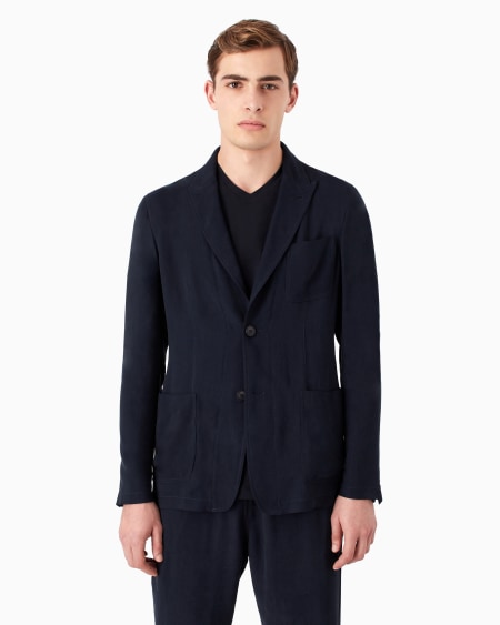 A|x Armani Exchange Icon Single-breasted Jacket In Cupro