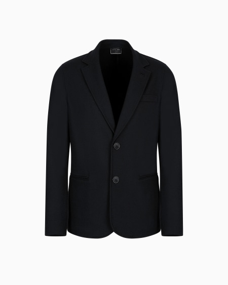 a|x armani exchange Icon single-breasted jacket in pure cashmere jersey cloth