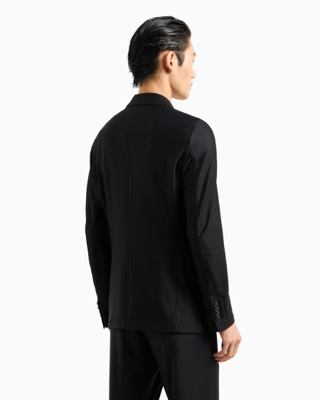 A|x Armani Exchange Icon Single-breasted Jacket In Technical Waffle Fabric