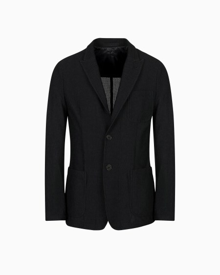 a|x armani exchange Icon single-breasted jacket in technical waffle fabric