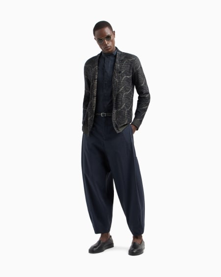 A|x Armani Exchange Jacquard Cotton Viscose And Cashmere Cardigan