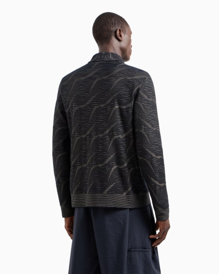 A|x Armani Exchange Jacquard Cotton Viscose And Cashmere Cardigan