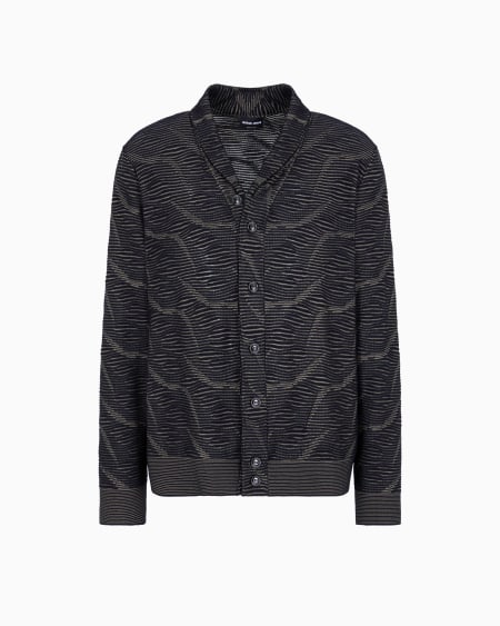 a|x armani exchange Jacquard cotton viscose and cashmere cardigan