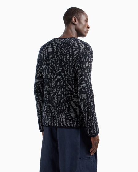 A|x Armani Exchange Jacquard Cotton Viscose And Cashmere Crew-neck Jumper
