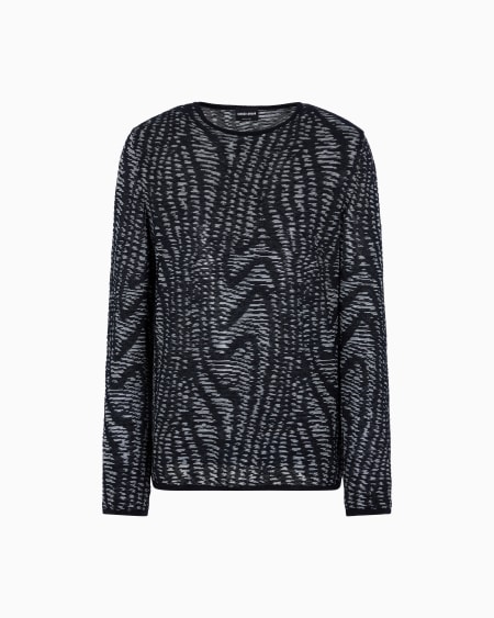 a|x armani exchange Jacquard cotton viscose and cashmere crew-neck jumper