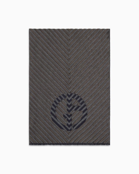 a|x armani exchange Jacquard virgin wool and silk stole