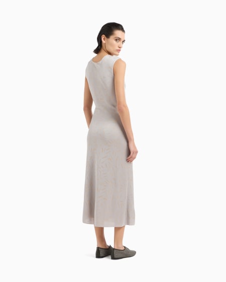 A|x Armani Exchange Jacquard Viscose-jersey Midi Dress