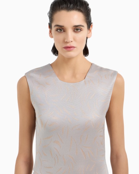 A|x Armani Exchange Jacquard Viscose-jersey Midi Dress