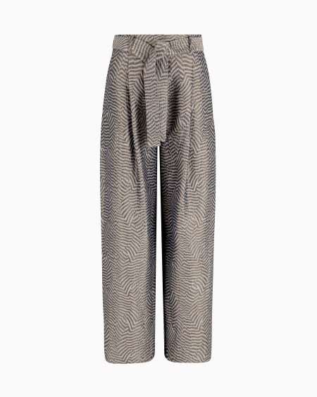 a|x armani exchange Jacquard viscose silk and linen single-pleat trousers