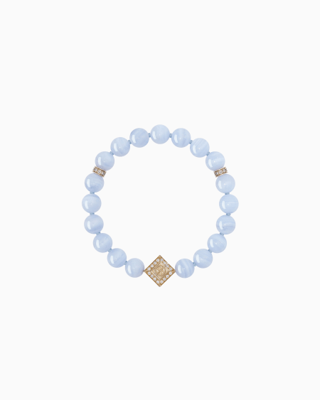 a|x armani exchange Josephine bracelet in 18k gold chalcedony and diamonds