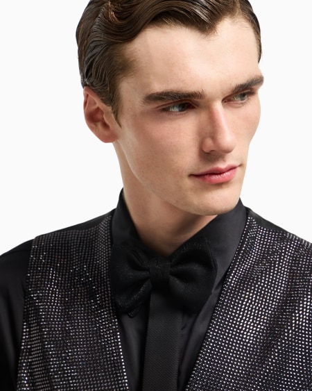 A|x Armani Exchange Knotted Bow Tie In A Lurex And Viscose Blend