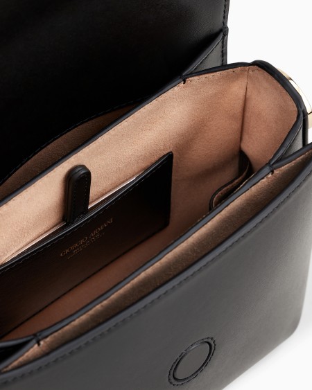 A|x Armani Exchange La Prima Bag In Palmellato Leather With A Webbing Strap