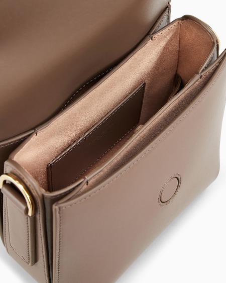 A|x Armani Exchange La Prima Bag In Palmellato Leather With A Webbing Strap