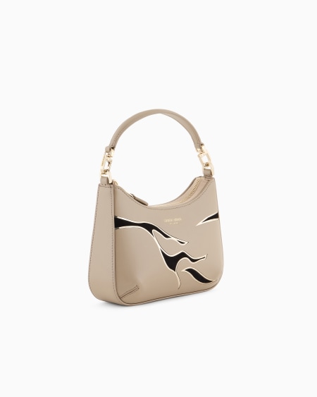 A|x Armani Exchange La Prima Mini Leather Handbag With Animal-print Detail