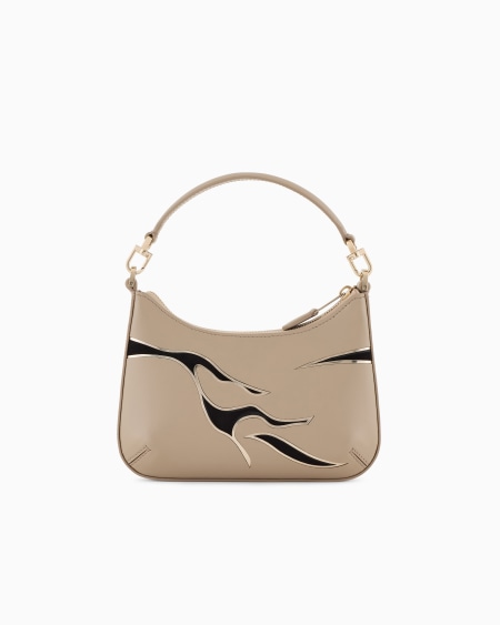 A|x Armani Exchange La Prima Mini Leather Handbag With Animal-print Detail