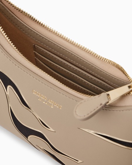 A|x Armani Exchange La Prima Mini Leather Handbag With Animal-print Detail