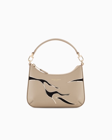 a|x armani exchange La Prima mini leather handbag with animal-print detail a|x armani exchange La Prima mini leather handbag with animal-print detail