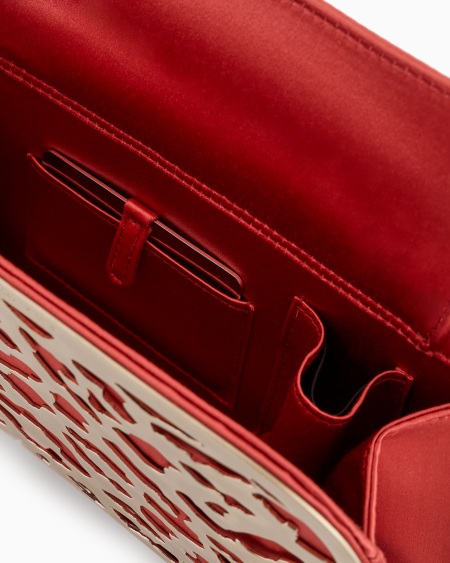 A|x Armani Exchange La Prima Satin And Metal Clutch Bag