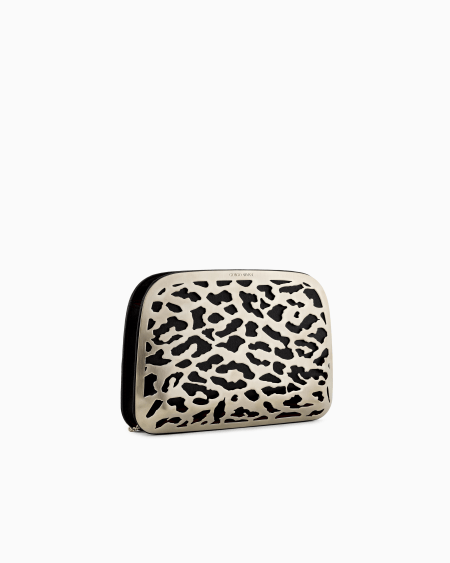 A|x Armani Exchange La Prima Satin And Metal Clutch Bag