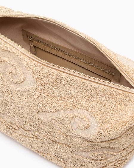 A|x Armani Exchange La Prima Soft Large Hobo Bag In Raffia And Leather