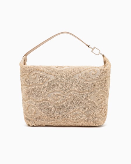 a|x armani exchange La Prima Soft large hobo bag in raffia and leather