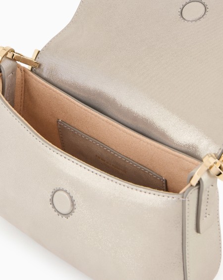 A|x Armani Exchange La Prima Soft Mini Bag In Shiny Nubuck