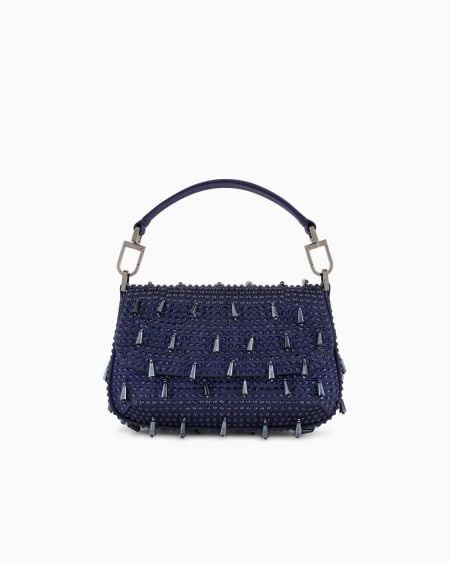a|x armani exchange La Prima Soft mini satin handbag with rhinestone and bead embroidery