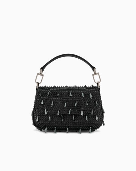 a|x armani exchange La Prima Soft mini satin handbag with rhinestone and bead embroidery