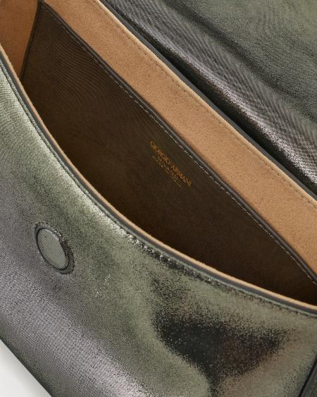 A|x Armani Exchange La Prima Soft Small Bag In Shiny Nubuck