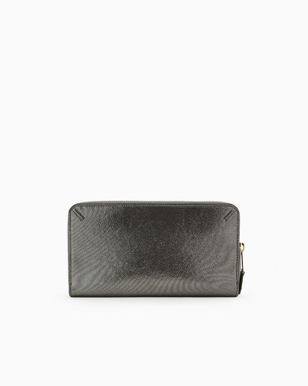 A|x Armani Exchange La Prima Wraparound-zip Wallet In Glossy Nubuck