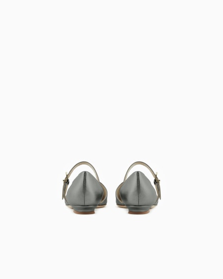 A|x Armani Exchange Lamé Leather Ballerinas With Strap