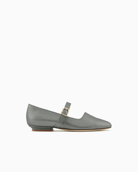a|x armani exchange Lamé leather ballerinas with strap