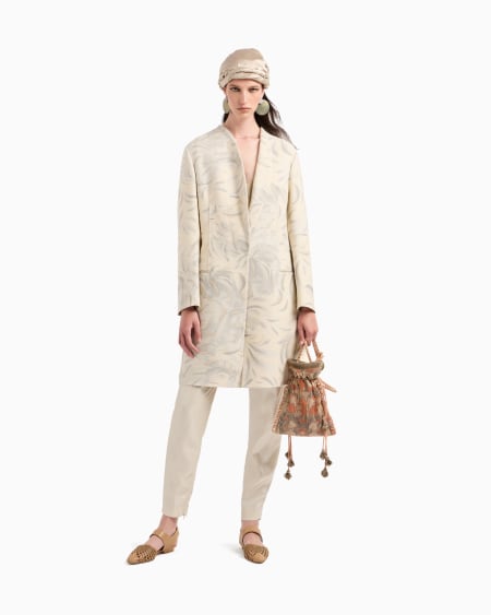 A|x Armani Exchange Laminated Linen And Viscose Pleated Trousers