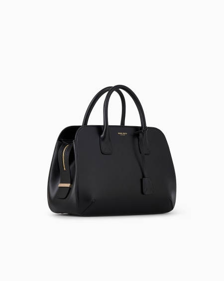 A|x Armani Exchange Large Palmellato-leather La Prima Boston Bag