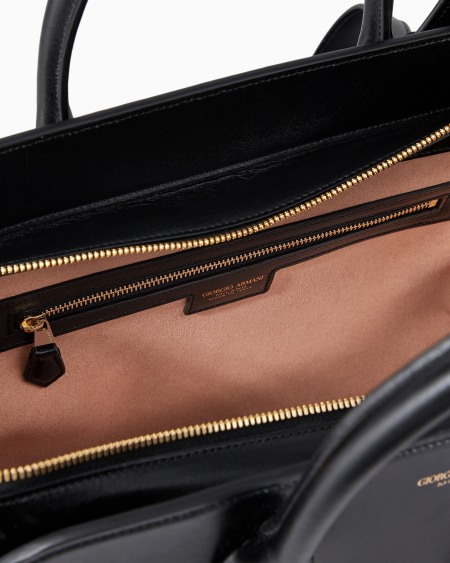 A|x Armani Exchange Large Palmellato-leather La Prima Boston Bag