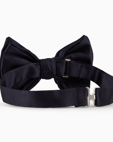 A|x Armani Exchange Large Pure Silk Knotted Bow Tie