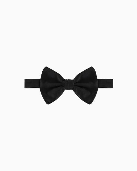 A|x Armani Exchange Large Pure Silk Knotted Bow Tie