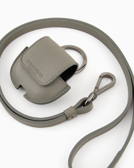 A|x Armani Exchange Leather AirPods Case With Strap