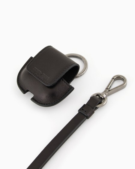 A|x Armani Exchange Leather AirPods Case With Strap